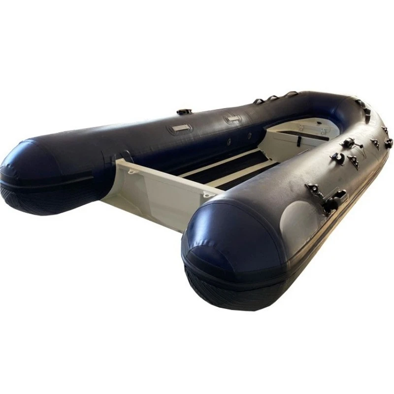 Black aluminum-magnesium alloy speedboat, outdoor camping, water sports transportation fishing boat