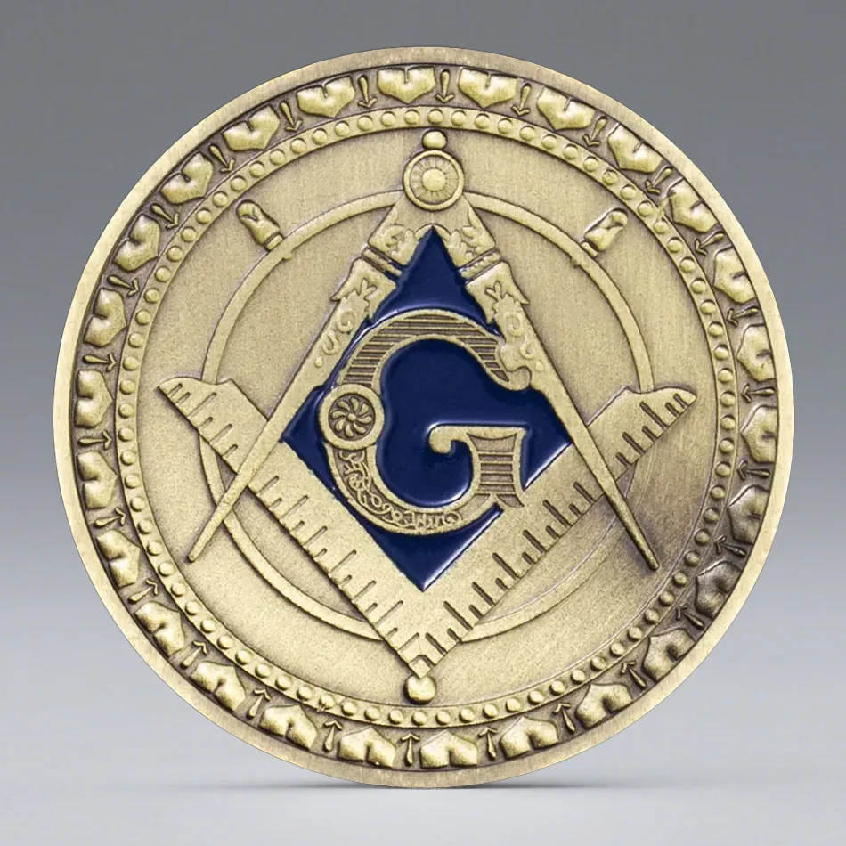 The Freemason Copper Plated Souvenirs Coin Masonic Free Mason Commemorative Coin Challenge Coins