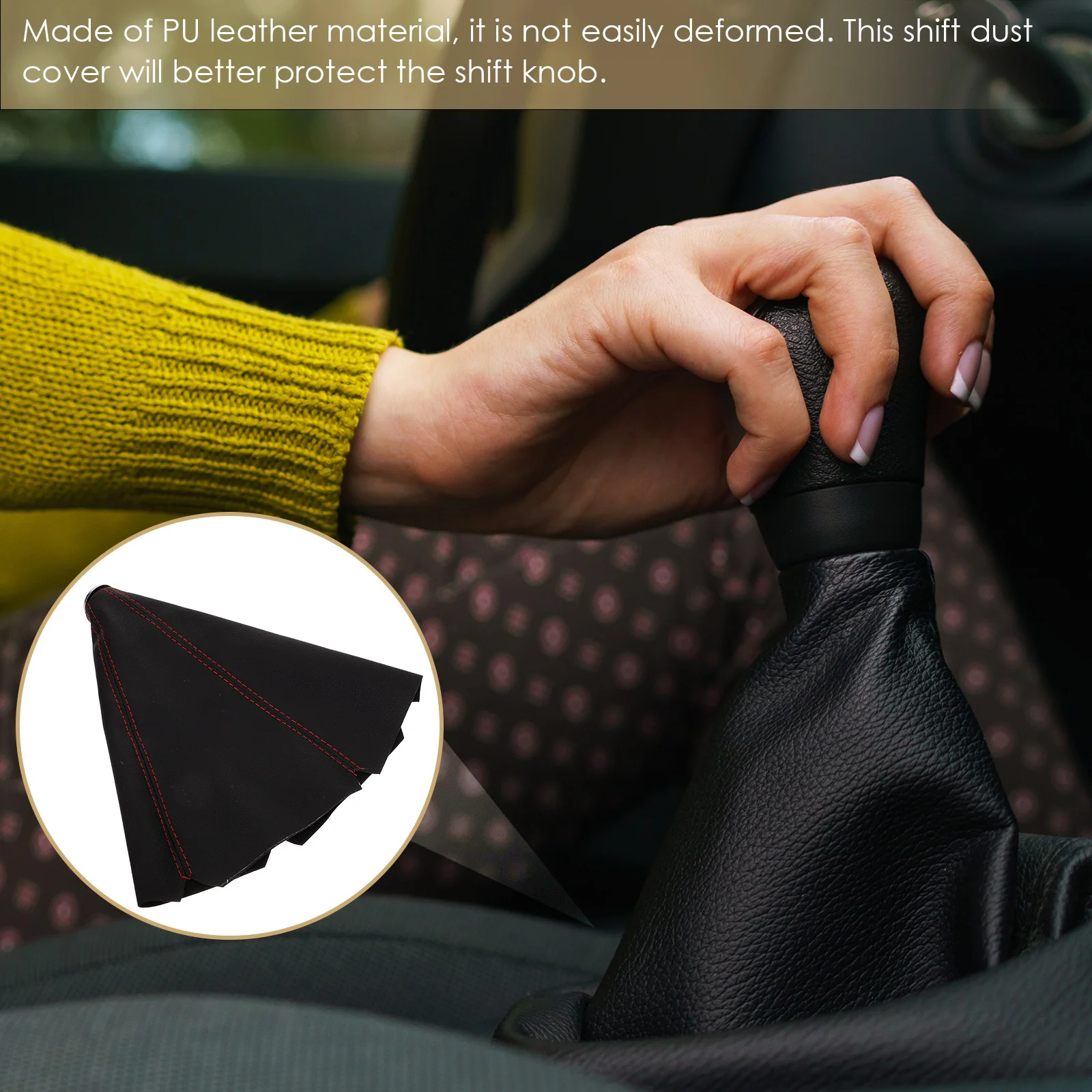 

PU Shift Boot Universal Manual Gear Shift Cover Durable Shifter Boot Retainer Protective Car Interior Accessories