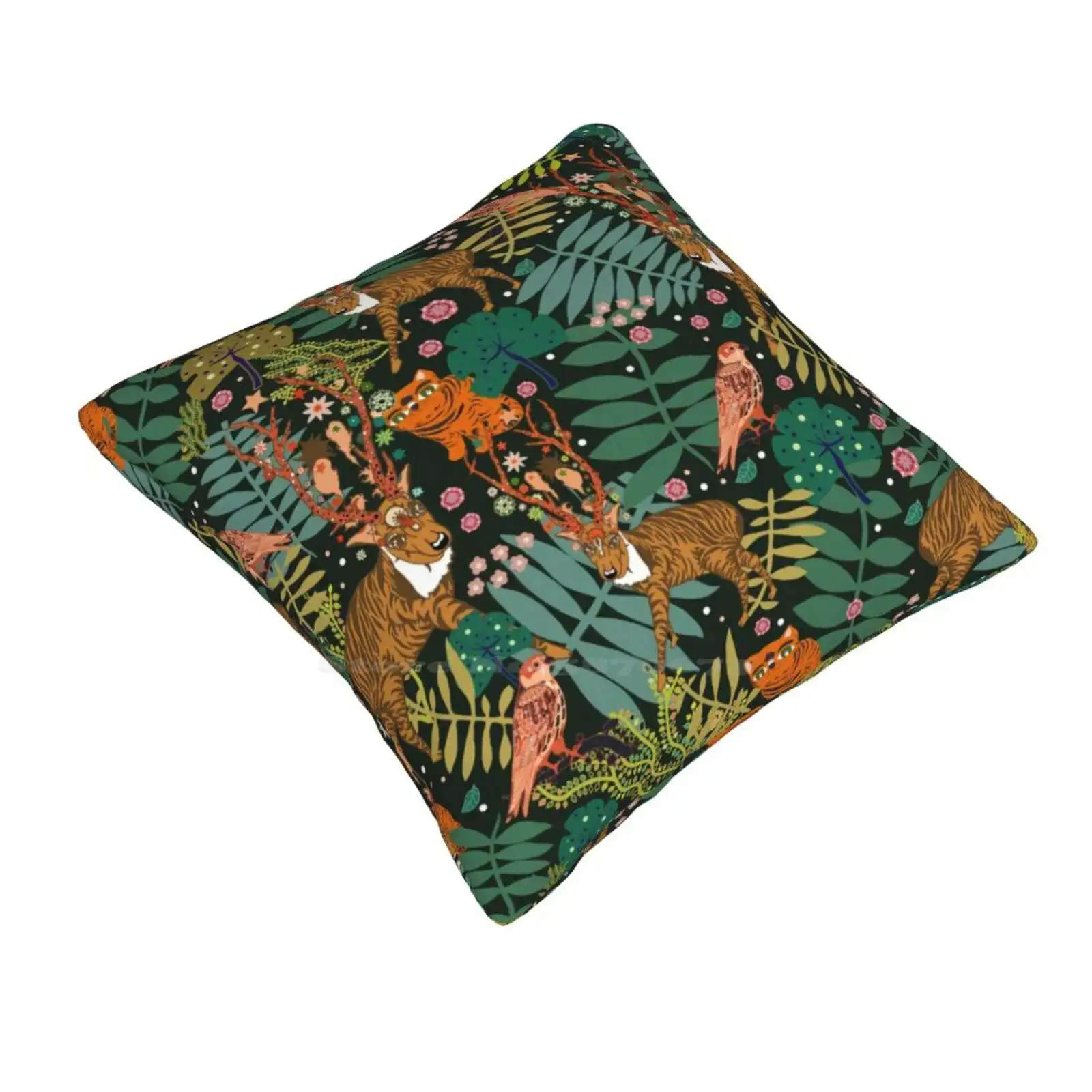 Deer Forest Pillowslip Pillowcase Nature Lovely Cute Pretty Pattern Flora Bird Animal Deer Tiger Homedecor Comfort