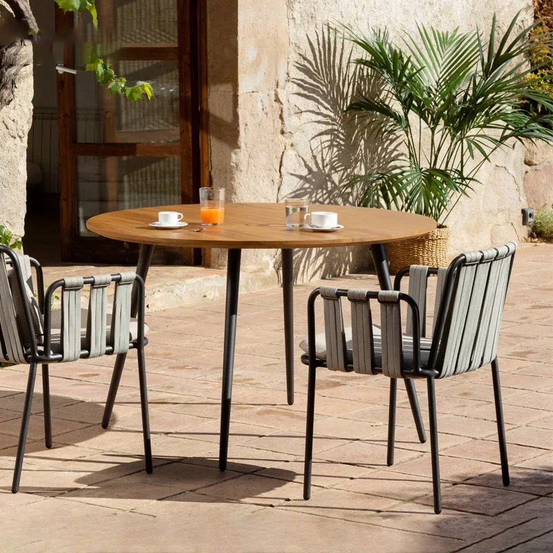 Outdoor rattan table and chair combination, outdoor balcony garden courtyard terrace dining table and chairs