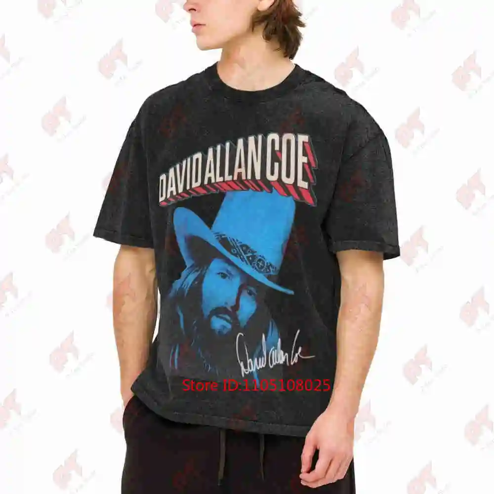 I Love David Allan Coe Vintage Washed Tee Pure Cotton T-Shirt
