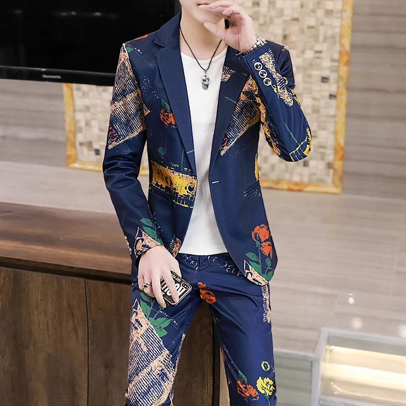 

Men's Slim Suit Two-piece Jacquard Fabric Dress Blzaer and Pants Wedding Blazers Set Elegant 2 Pieces 2024