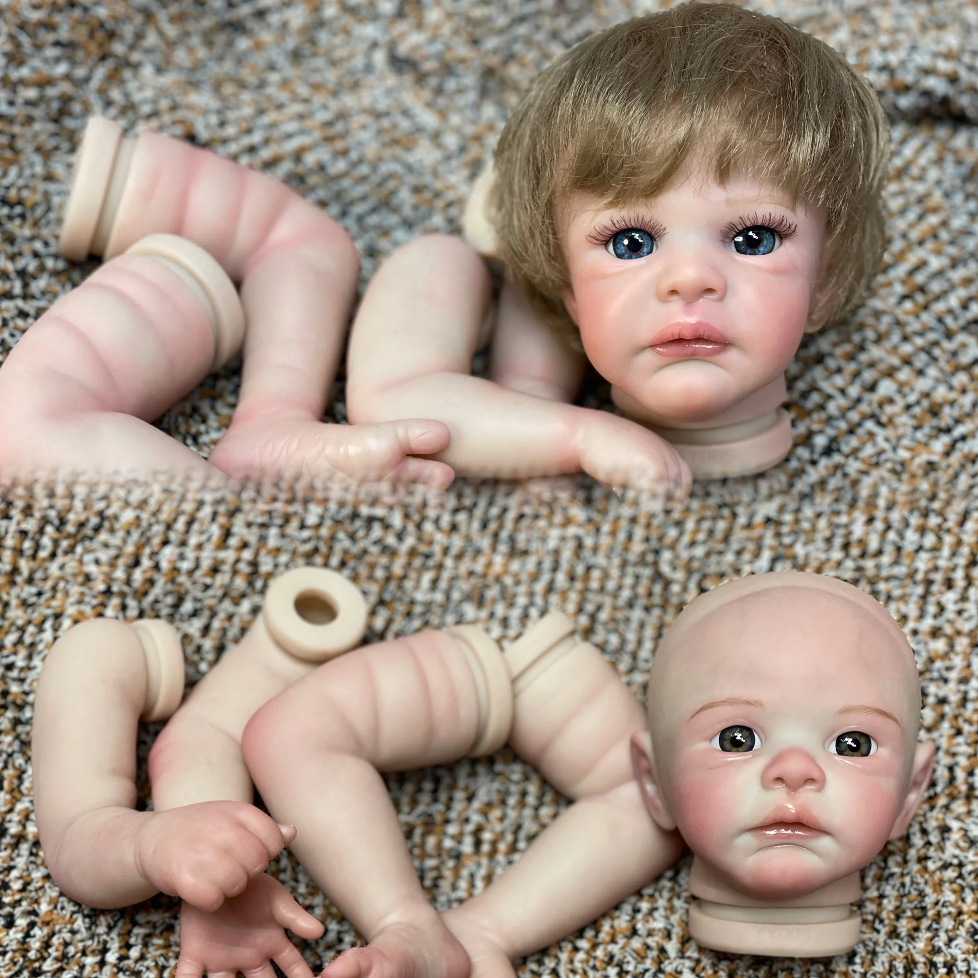 18-20Inch Unassembled DIY Bebe Reborn Kits With Visible Veins Soft Touching Lifelike Real Reborn Baby Doll For Family's Gift