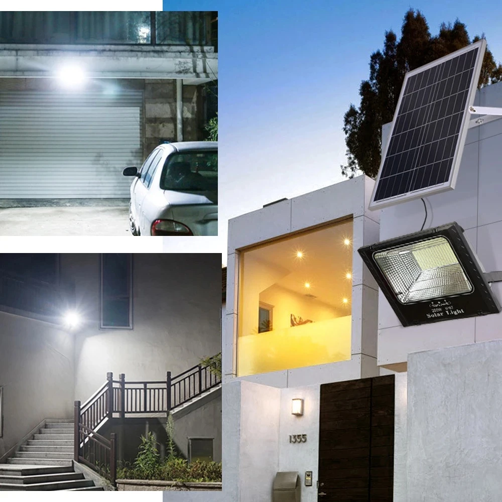 30 واط/100 واط LED الشمسية مصباح المنزل تركز Solars LED في الهواء الطلق مصباح حديقة الكاشف الثريا التحكم عن بعد أضواء الذكية الأضواء