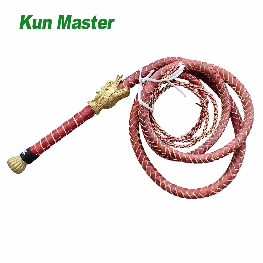 Kung Fu Whip Martial Art Wushu Whip Real Leather Genuine Leather Fitness Whips Sounded Shepherd Whip Kun Master Brown