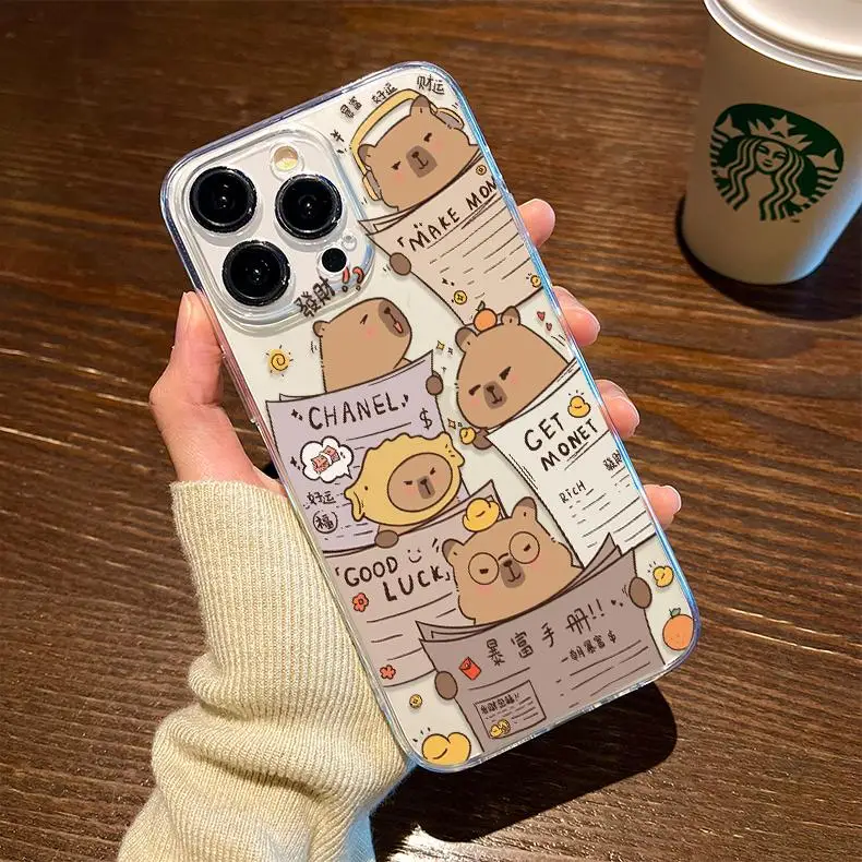 Cute Capybara Case for OPPO Reno 10 11 5G 10 Pro Plus 11F 6 8 Pro 5 6 Lite 7 4G 8T 4 5F 7Z 8Z 5Z 6Z A58 A78 A79 A98 5G TPU Cover