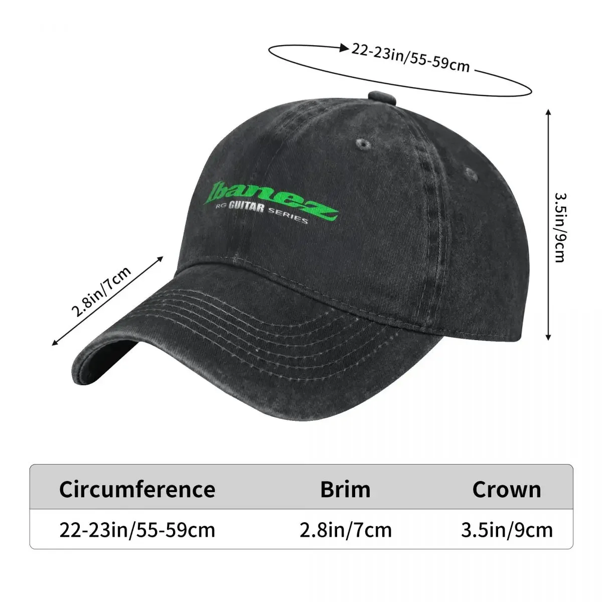 I-Ibanezs Guitars Washed Baseball Cap Music Fans Classic Hip Hop Hats Summer Women Men Outdoor Sports Sunscreen Baseball Caps