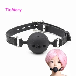 3 Sizes Soft Silicone Gag Ball BDSM Oral Bondage Gear Fetish Open Mouth Breathable Sex Toys For Couples Cosplay Slave Adult Game