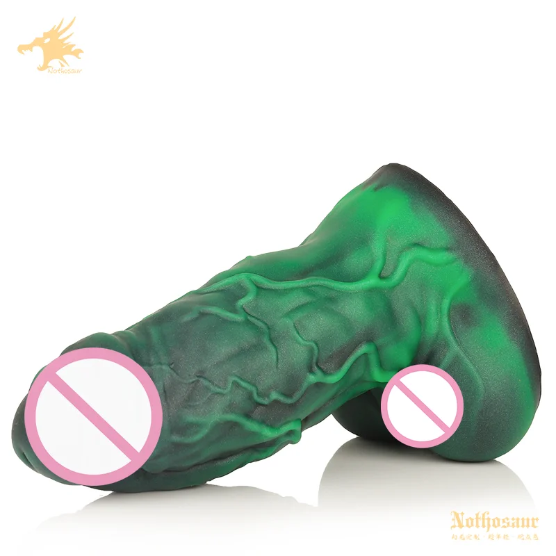 Nothosaur BANNER Green Monster Anal Plug Dildo Soft Butt Masturbator Anus Dilator Realistic Penis Adult Sex Toy Stimulator