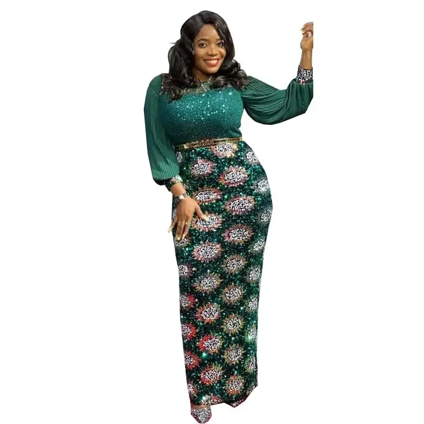 African Dresses for Women 2024 Dashiki Sequin Luxury Evening Party Long Maxi Dress Plus Size Africa Clothes Robe Africaine Femme