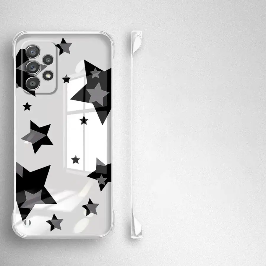 Five Pointed Star Phone Case for Samsung Galaxy A14 A13 A23 A34 A52 A53 A54 A5 A51 A15 A24 A335 4G 5G Transparent funda