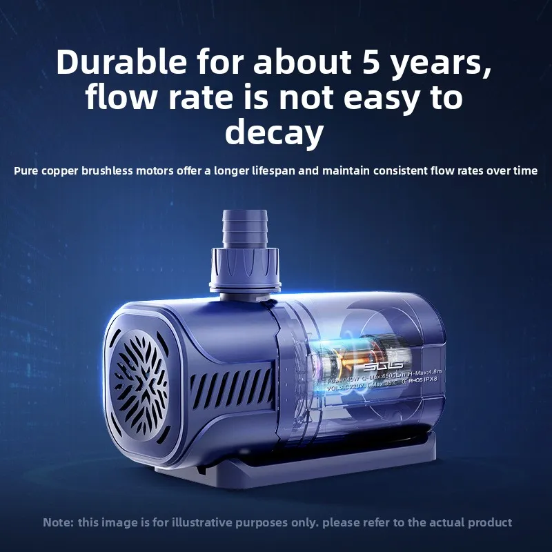 Ultra Quiet Variable Frequency Aquarium Pond Submersible Pump Bottom Suction Water Circulation Filter Pump