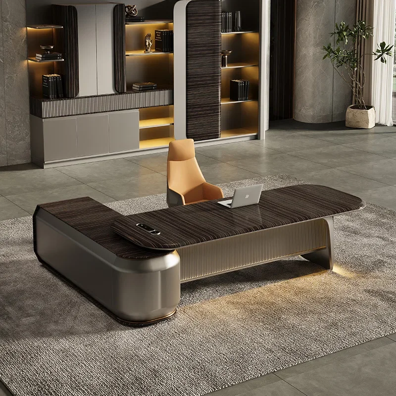 

Desk boss table simple modern president table office furniture Guangdong light luxury manager big class desk supervisor table