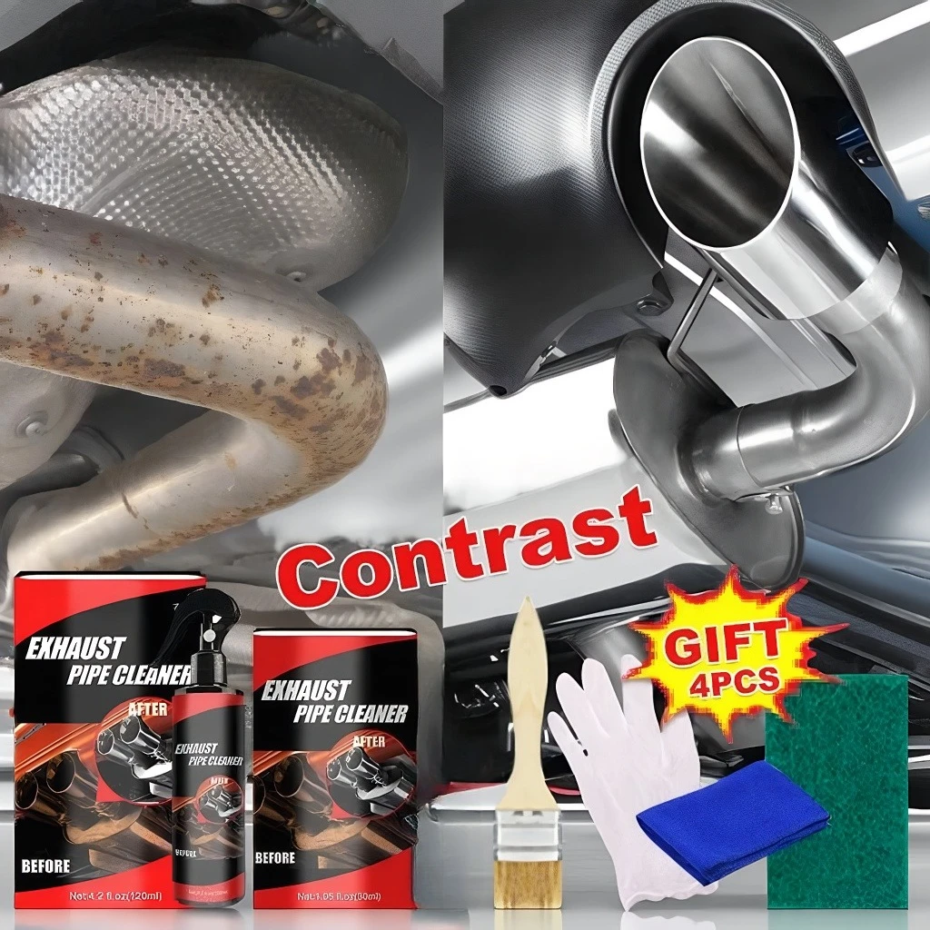 

Очиститель выхлопных труб автомобиля и мотоцикла — средство для удаления ржавчины с резиновыми перчатками и набором инструментов для ремонта щетки