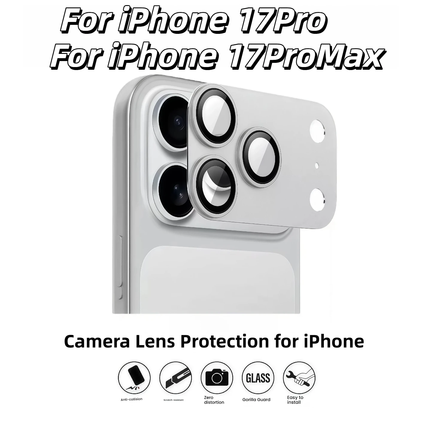 غطاء كاميرا AR مضاد للوهج لهاتف iPhone 17 Pro Max - حماية فائقة الدقة لهاتف iPhone 17 Pro