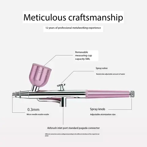 New Protable 0.3mm Nozzles Spray Gun Pen for Model Cake Nail Car Painting Beauty Inkjet Portable Single Action Airbrush