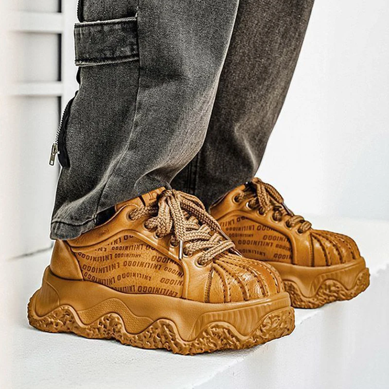 Men Sneakers Classic Shell Toe Lace-up Platform Shoes Retro Printing Leather Luxury Original Brand Shoes herenschoenen casual