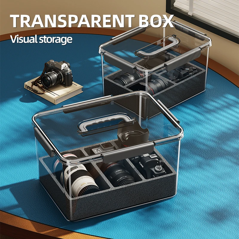 Transparent Handheld Multi-functional Camera Storage Box Moisture-proof Shockproof Various Sizes Available
