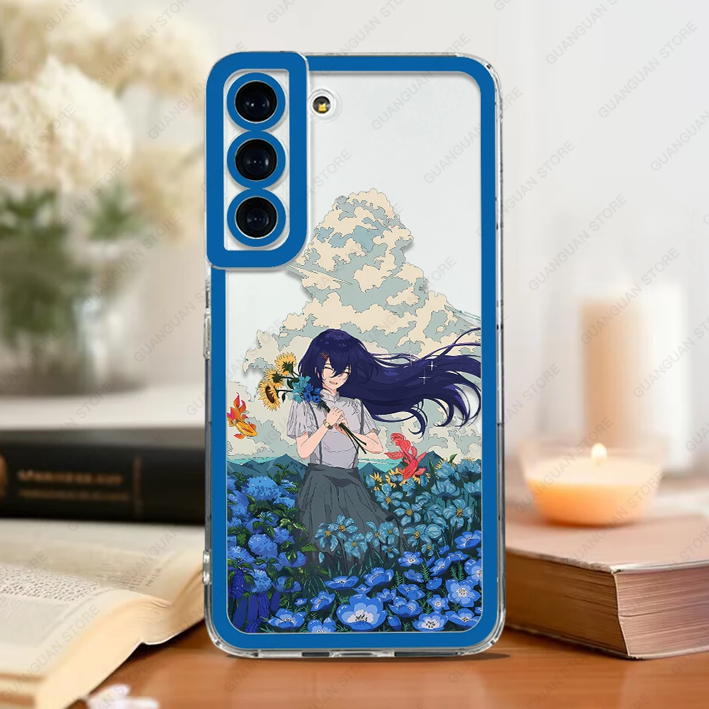 Phone Case For Samsung Galaxy S20 S21 S22 S23 S24 FE Plus Ultra A54 A53 A52 A34 5G TPU Soft Cover Anime Sky Girl