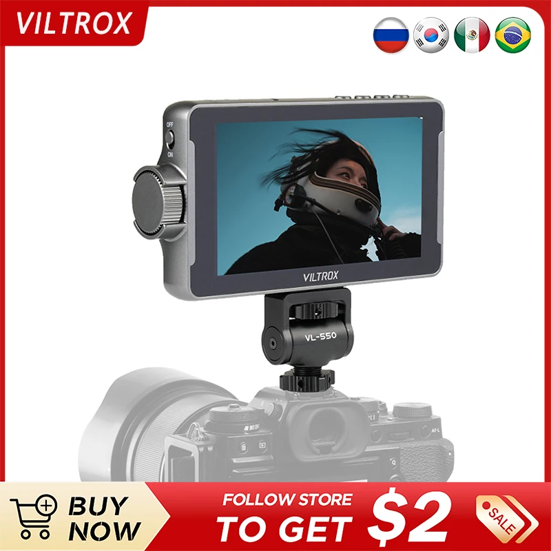 

VILTROX DC-550 Portable Monitor Camera Video Monitor 5.5 Inch Video Field Monitor With Battery 3D LUT On-Camera Monitor Feelworl