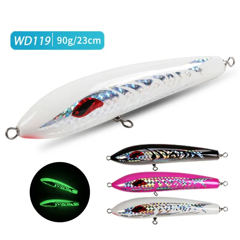 90g 23cm Wooden Metal Jig Fast Sinking Fishing Lure Saltwater Cheap Bionic Fishing Tackle Hard Bait Freshwater & Saltwater