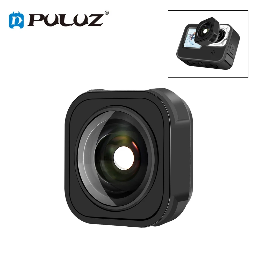 PULUZ Sport Camera Lens Accessories Exchangeable MAX Lens for GoPro Hero12/11/10/9 Black Action Camera Ultra Wide Angle FOV Lens