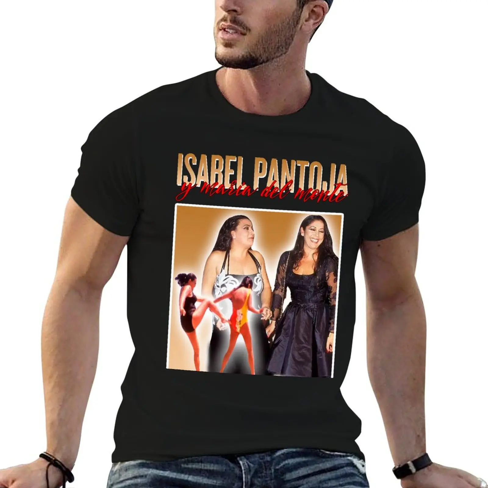 Camiseta ISABEL PANTOJA Y MARIAL MONTE, camiseta para hombre, camiseta 100 por ciento de algodón, camisetas informales de anime para hombre, camiseta de gran tamaño