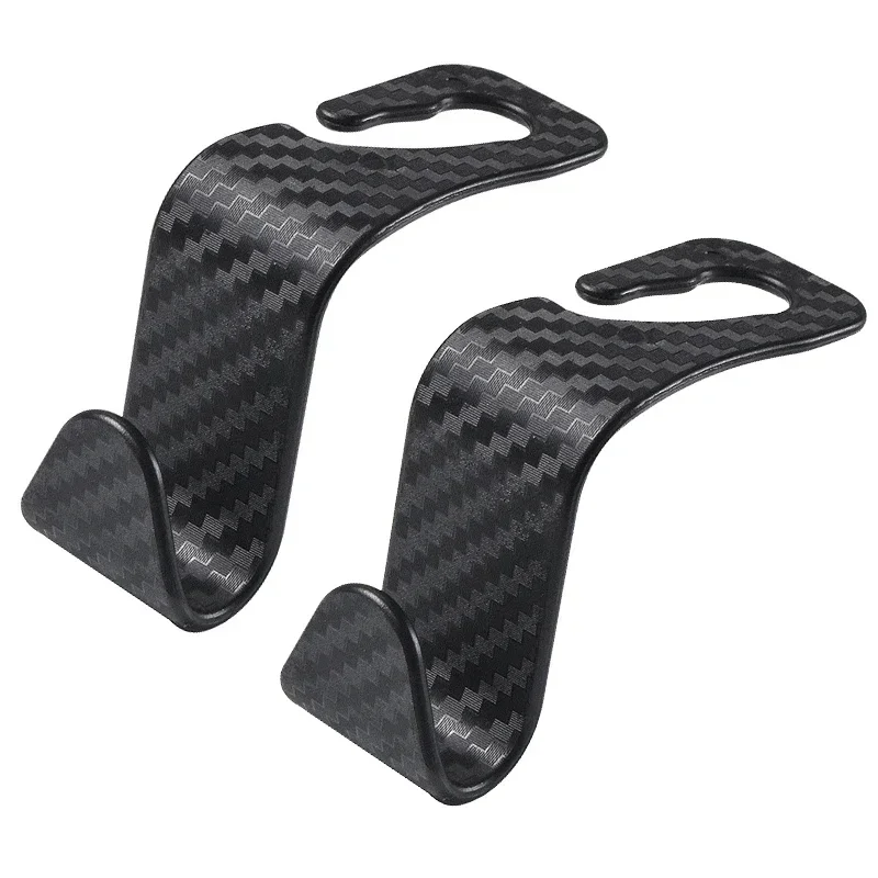 4Pcs Car Seat Hooks Simple Portable Storage Hooks High Quality Carbon Fiber Material Car Storage Hook Do Not Take Up Space