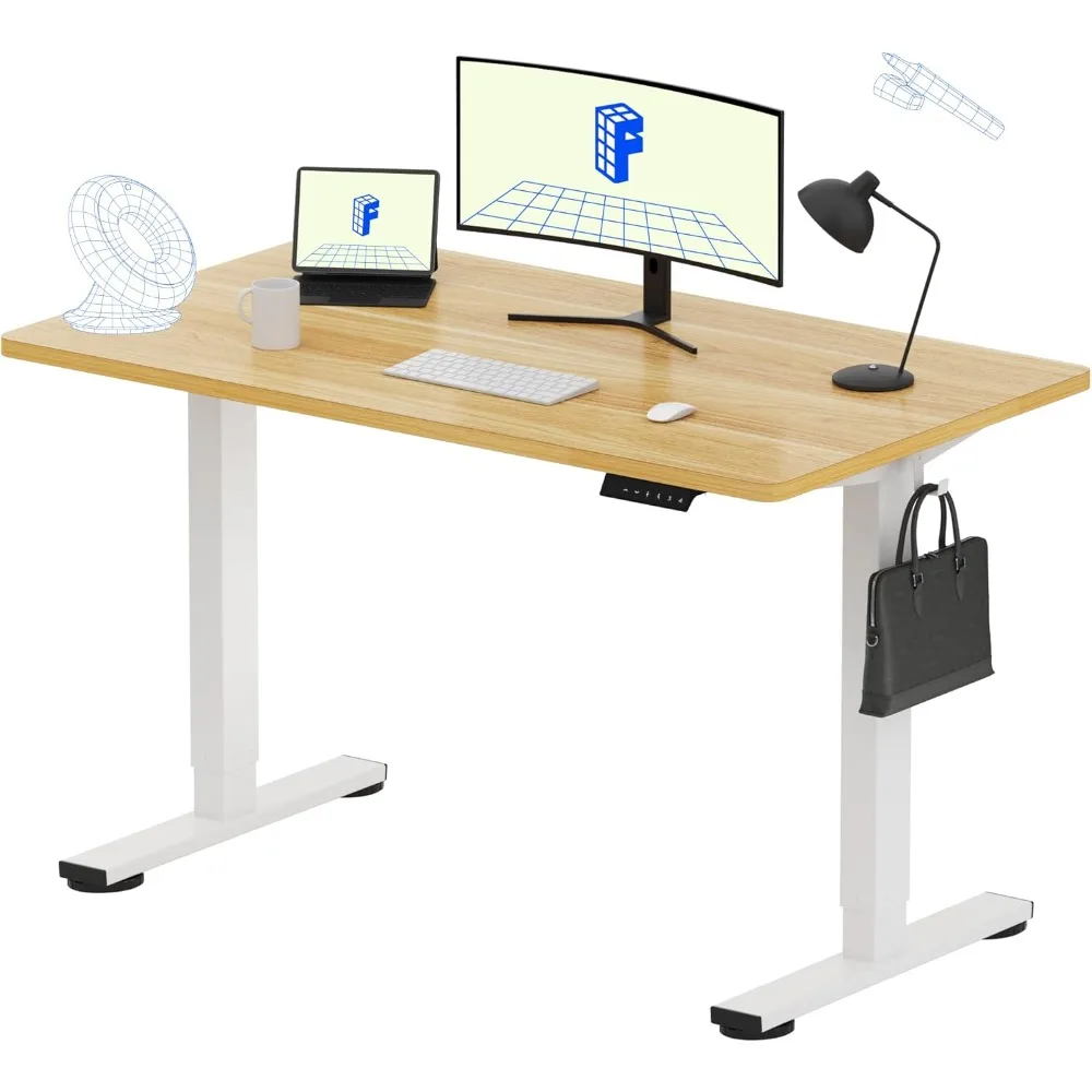 

All-in-one standing desk, 48" x 24" seamless desktop, electrically height-adjustable, Customizable