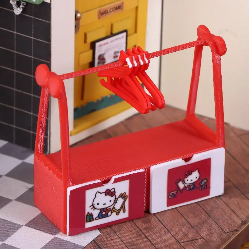 

1/12 кукольный домик KT Cat вешалка для одежды модель шкафа микро сцена кукла мебель для спальни декор шкафа для хранения