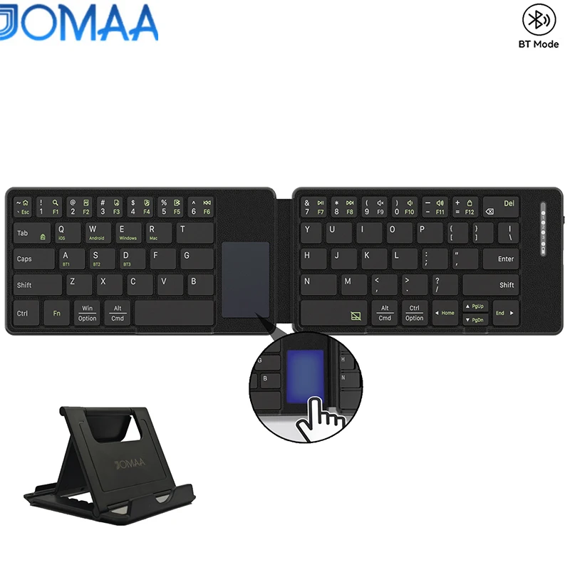 

JOMAA Wireless Bluetooth Keyboard Multi-Device Folding Keyboard Portable Rechargeable Keyboard for Phones Tablet IOS Android