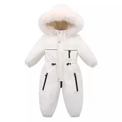 Children Winter Jumpsuit Thicken Boys Ski Suit Warm Baby Snowsuit Waterproof Kids Clothes Hooded Baby Girls Jacket 1-5Years