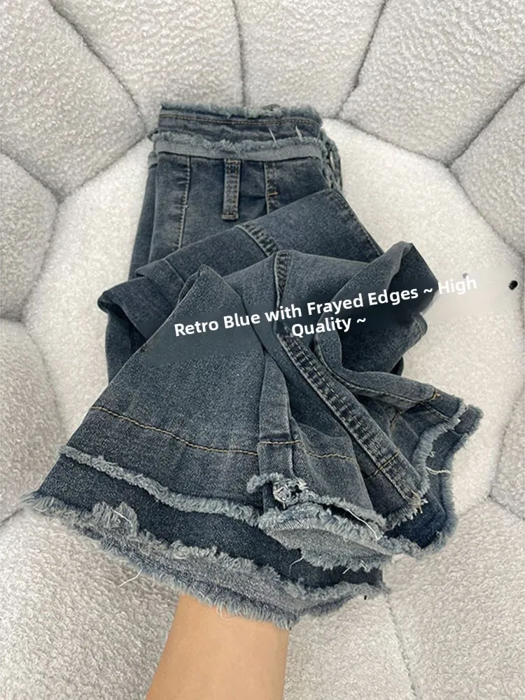 

plus Size Women's Bell Bot Jeans High Waist Slim Fit Distred Casual mid Stretch Torn American Sle Hot Girl Pants