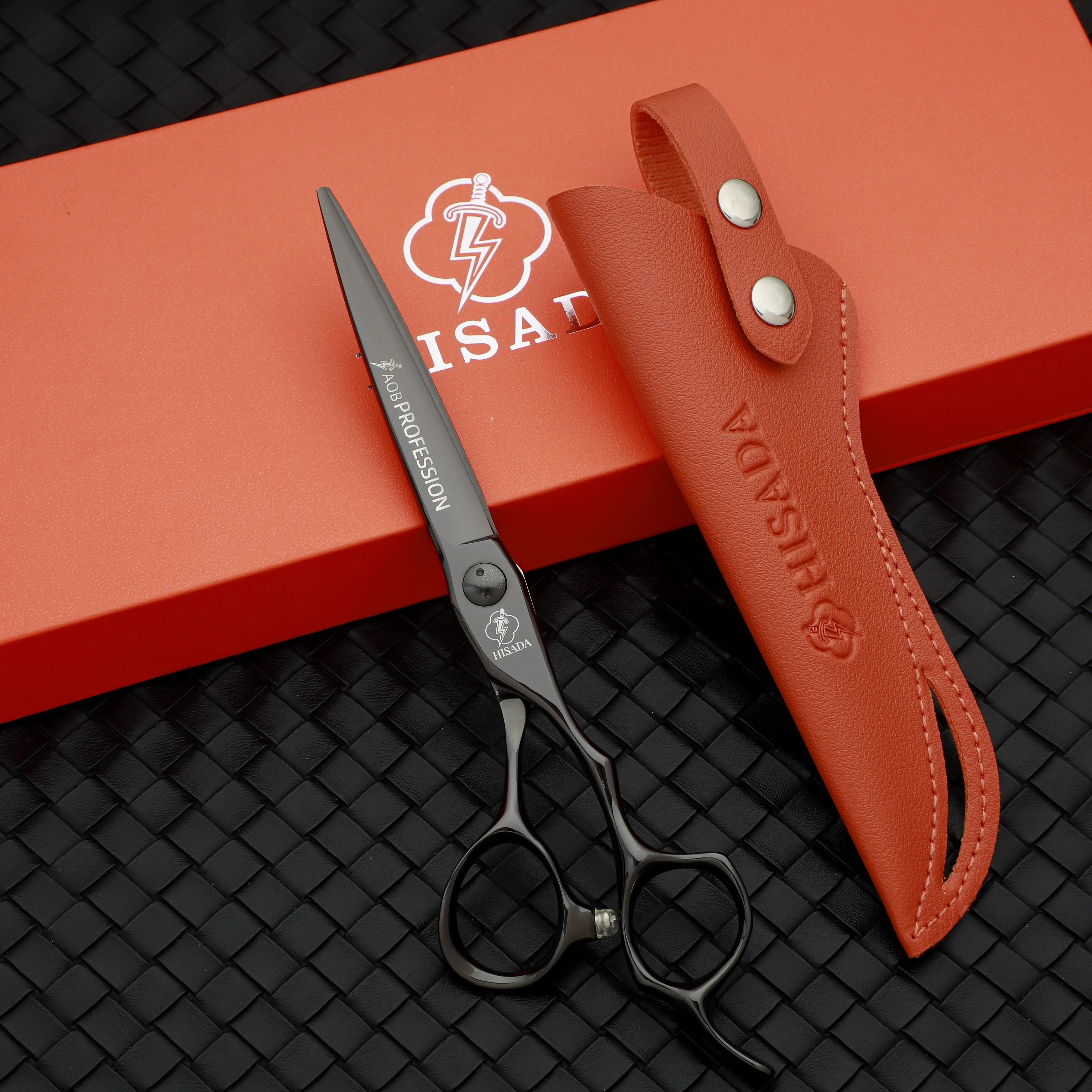 HISADA Black hair scissors 6.0 6.5 7.0 inch Hair salon exclusive Made of VG10 Material