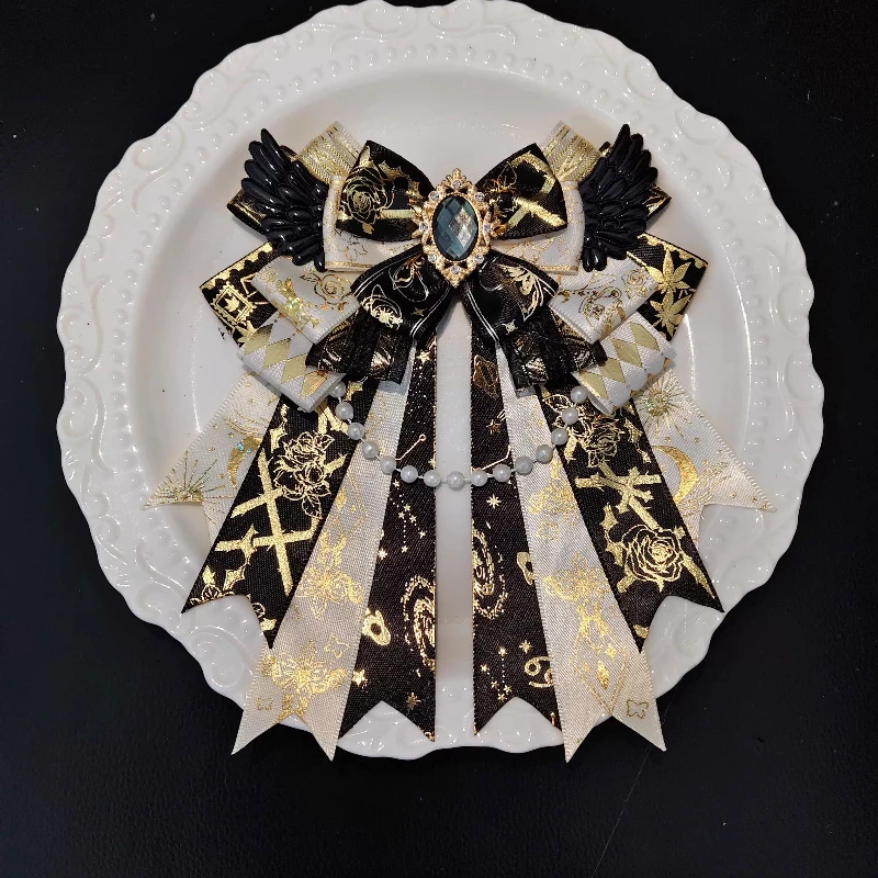 Original handgemachte Lolita Bowtie Wiege Engel Flügel Schleife Konzert Hand Licht Damen Anzug Hemd Kragen Blumen Zubehör Schmuck – Detail 7