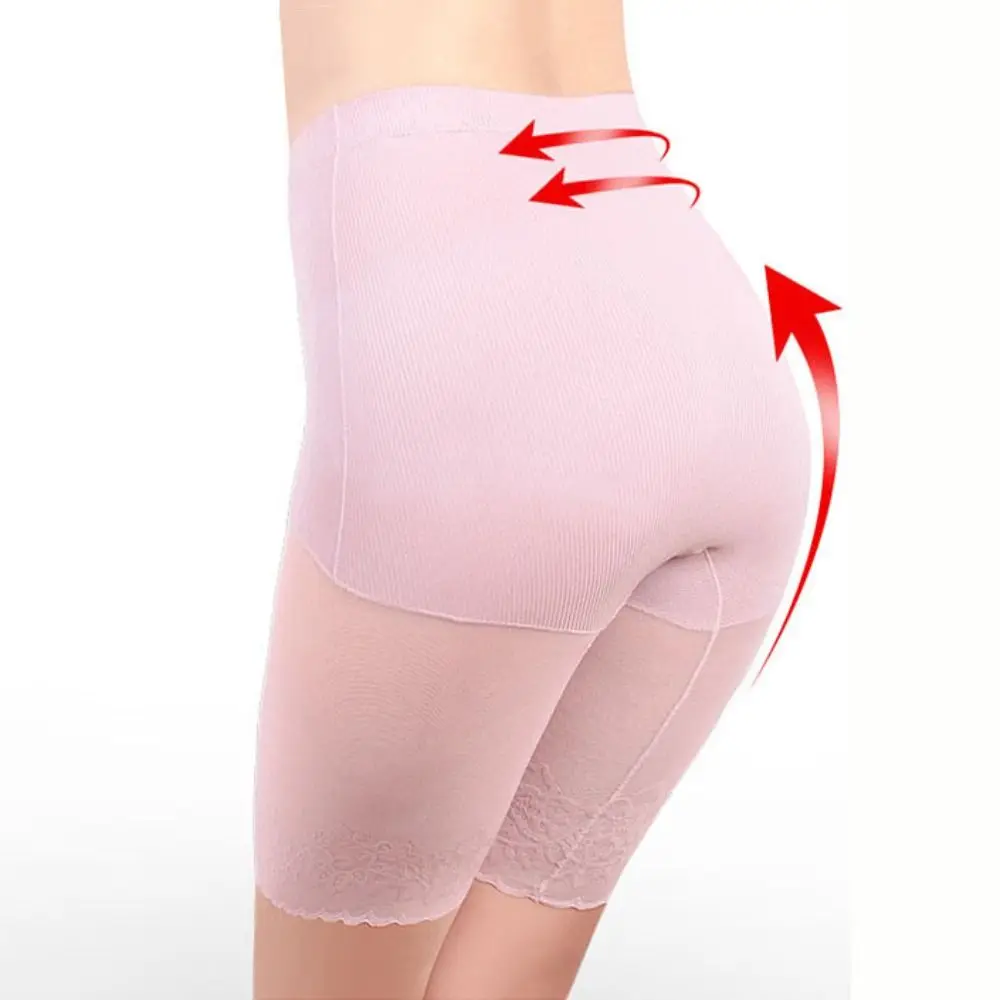 

Fashion High Waist Lace Panties Anti-Glare Thin Lace Mesh Safety Pants Lingerie Seamless Underwear for Women Girl