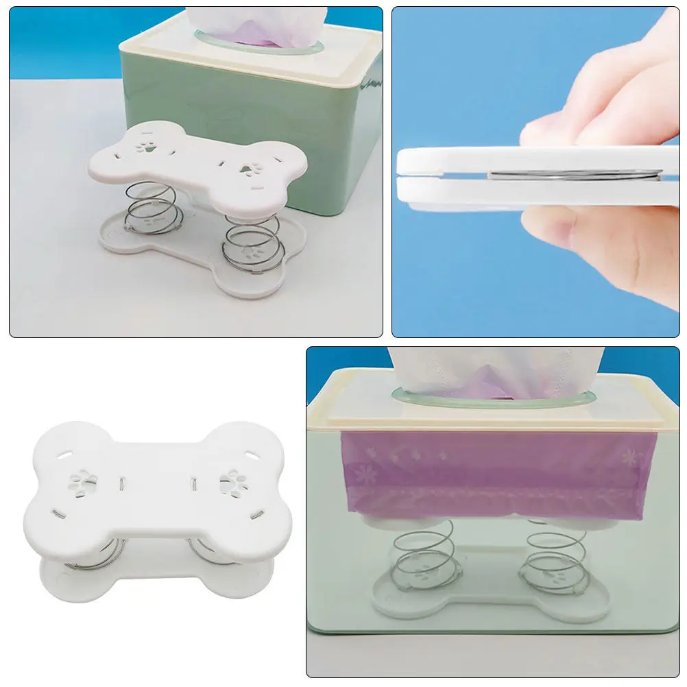 3Pcs Tissue Box Spring Support Automatic Lifting Spring Bracket Stable Inner Lifting Holder for Car Kitchen Bathroom Office