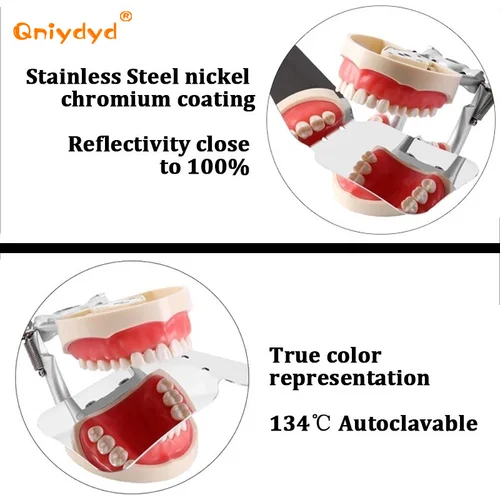 Imagen 2 del producto Espejo Dental de una sola cara, espejo de acero inoxidable, Reflector para fotografía Oral, 1 unidad