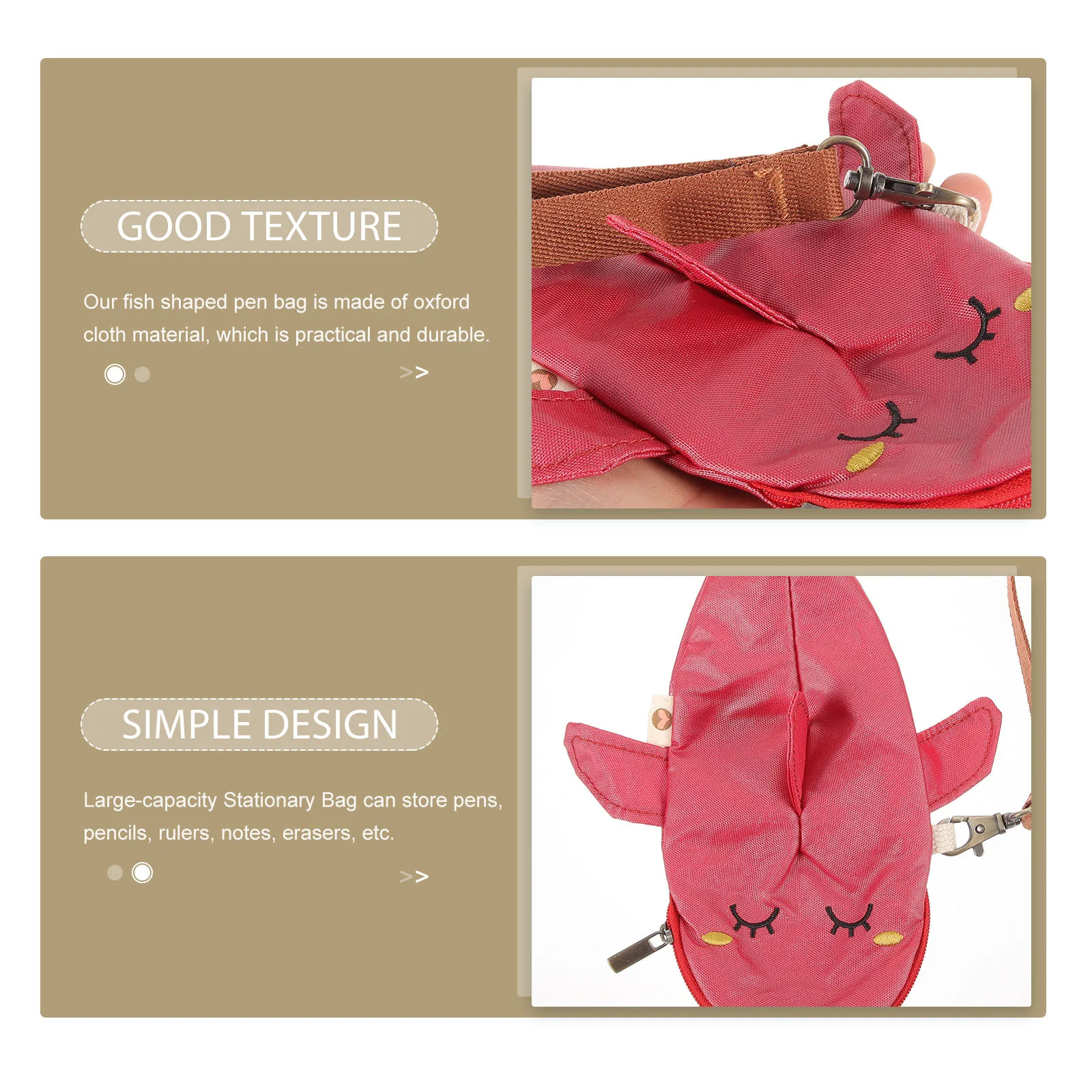 

Pencil Case Container Fish Shaped Pouch for School Holder Cute Cases Bag Soft