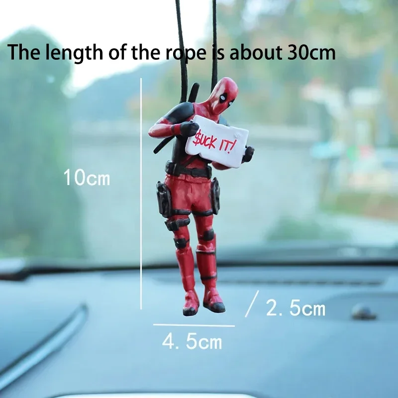 Cartoon Deadpool Car Pendant Rearview Mirror Pendant Interior Accessories Mini Model Toys Action Figures InteriorDecorationModel image 6