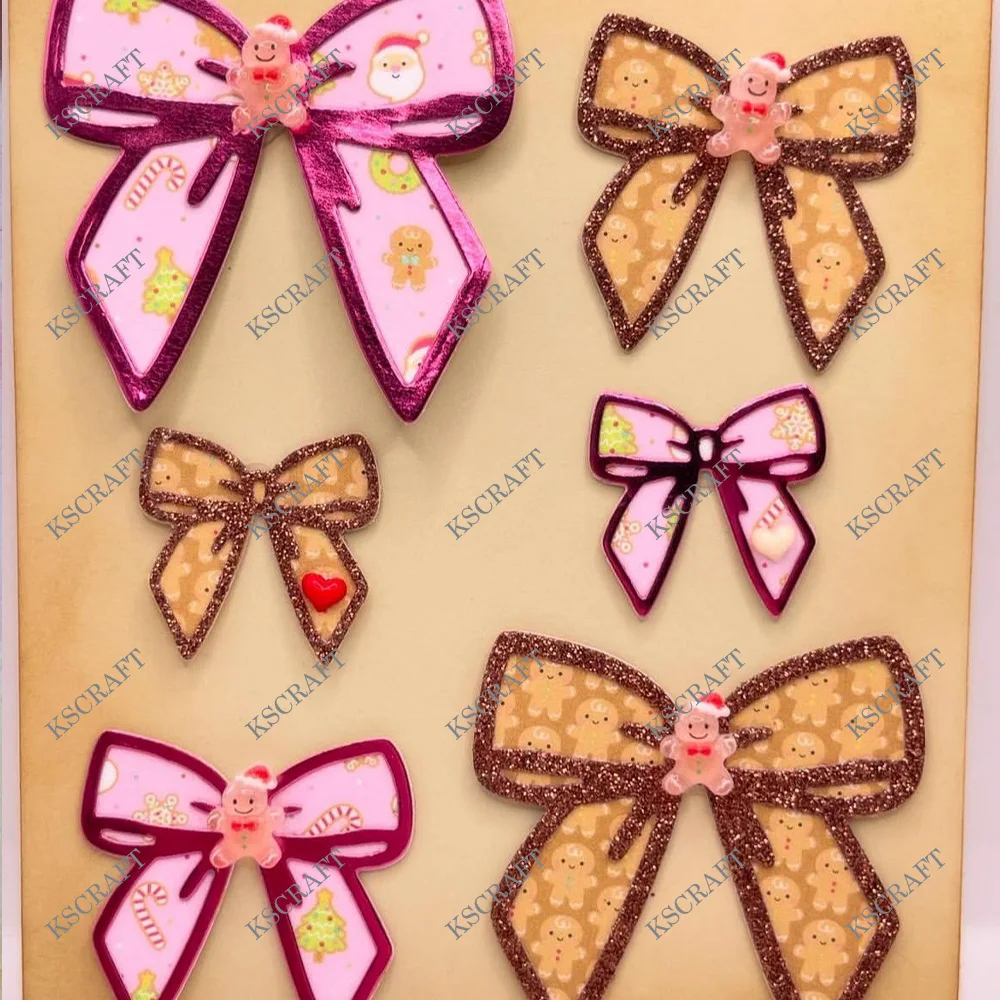 KSCRAFT Trio Flat Bows Cutting Dies Stencils for DIY Scrapbooking Decorative Embossing DIY Paper Cards