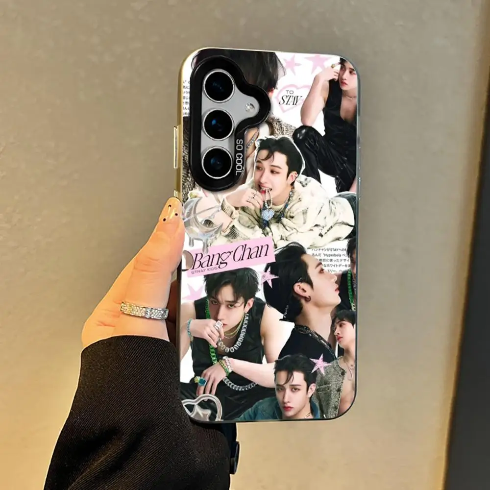 حافظة هاتف IMD حافظة ملونة فضية لهاتف سامسونج جالاكسي S25 S24 S23 S22 S21S20 Plus مغني كوري فائق B-bang-chanS