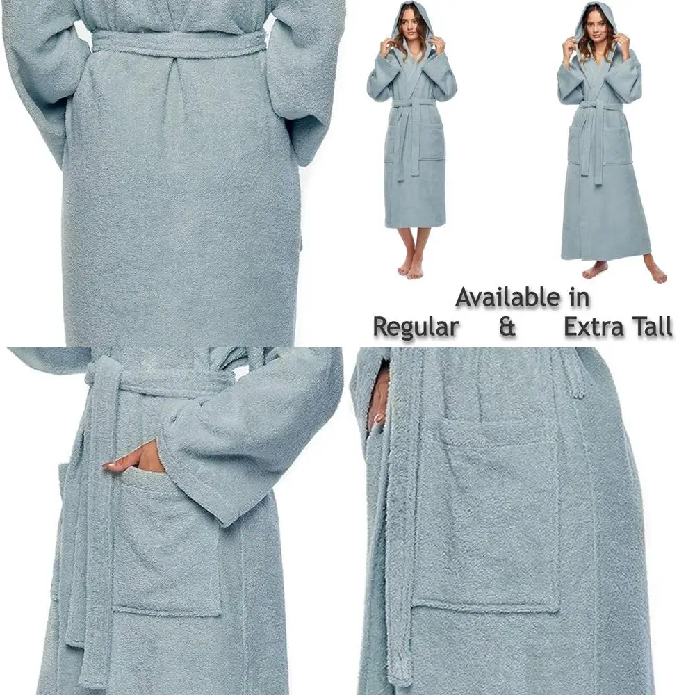 

Luxurious Women's Full-Length Hooded Bathrobe in Turkish Cotton
