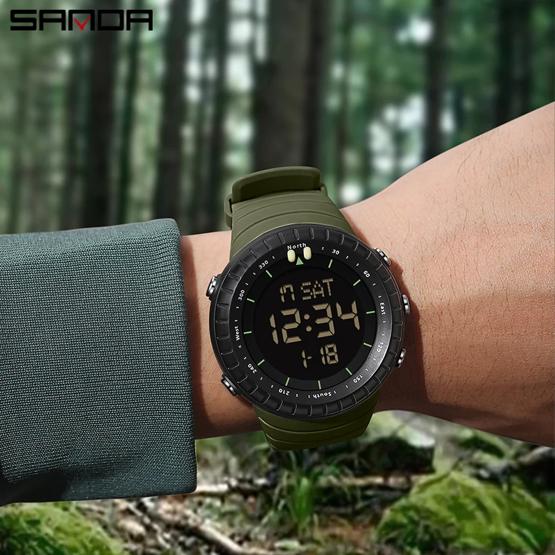 SANDA Sport Military Digital Watch Men\'s Electronic Watches Outdoor 50M Waterproof Wristwatch for Men Clock Relogio Masculino