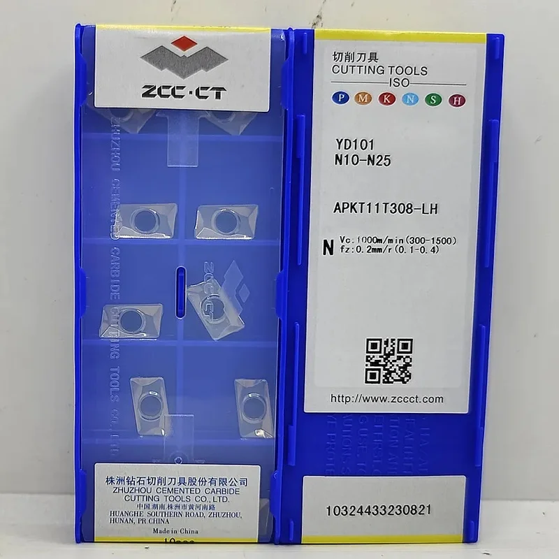 APKT11T308-LH YD101 APKT11T308 APKT11 ZCC.CT Твердосплавные пластины для фрезерования и токарной обработки алюминия, 10 шт./упаковка