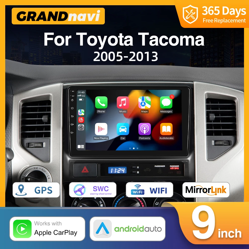 

9” Android 11 Car Radio For Toyota Tacoma 2 Hilux 2005-2013 Multimedia Player Wireless Carplay Android Auto Stereo GPS DSP WIFI