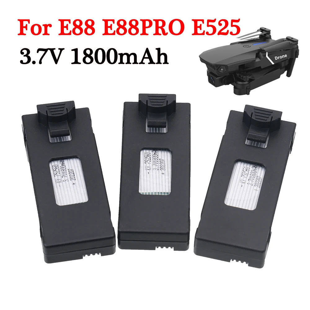 3.7V 1800Mah RC Drone Battery Accessory For E88 E88PRO Ls-E525 E525 PRO Mini Uav Drone Battery Special Battery Rc Parts 1/10Pcs