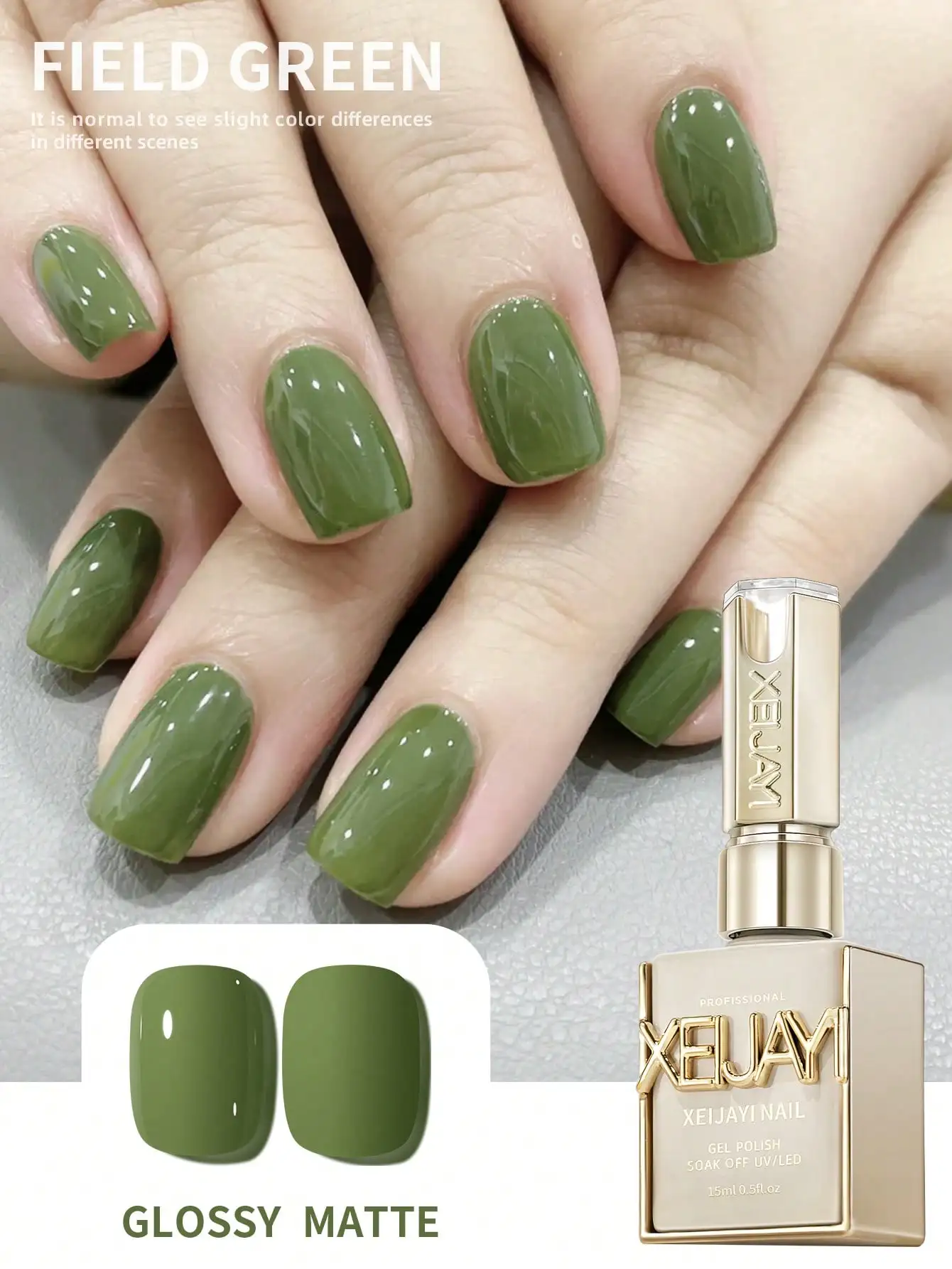 

XEIJAYI 1Pc Mint Green Gel Nail Polish Starter Pure Soak Off No Wipe Nail Gel Polish Suitable For All Seasons
