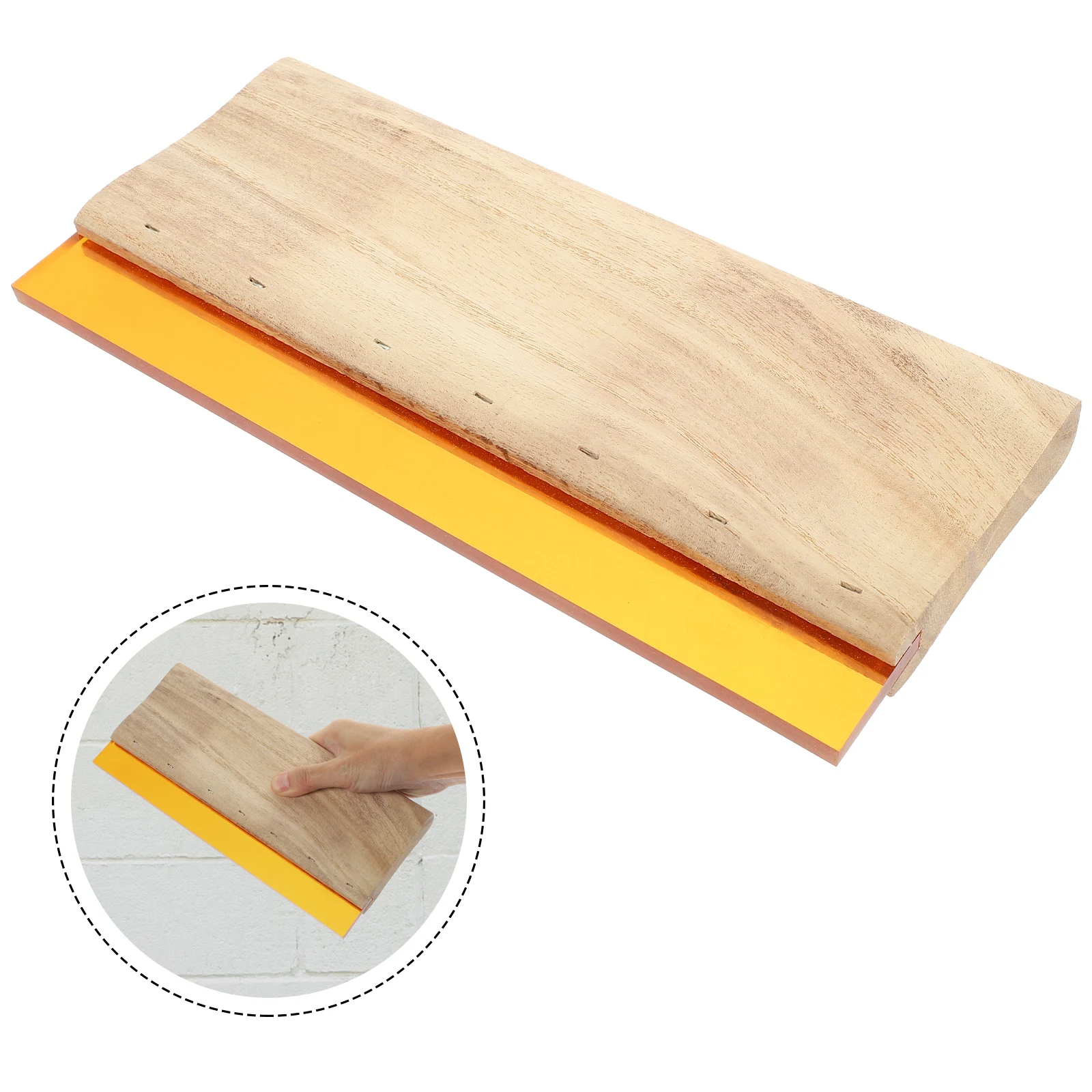 

Scraper Screen Printing Knife Flat Wood Ink Wooden Handle Rubber Wear-resistant Board for Home